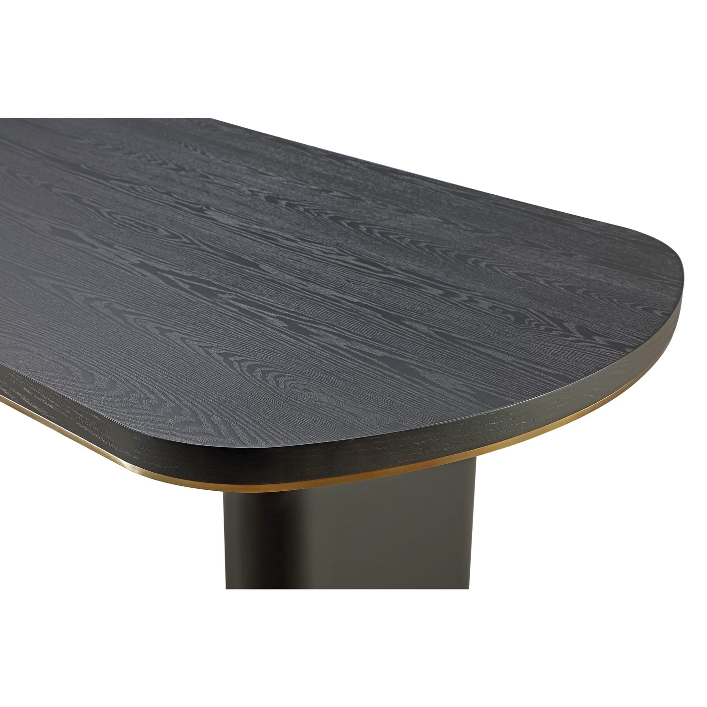 Modus Doheny Wood and Metal Oval Dining Table in Black and Brass