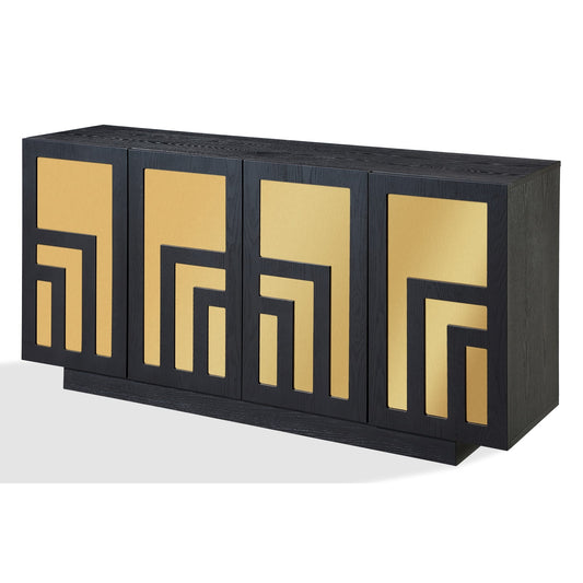 Modus Doheny Wood and Metal  Two Door Sideboard in Black and Brass