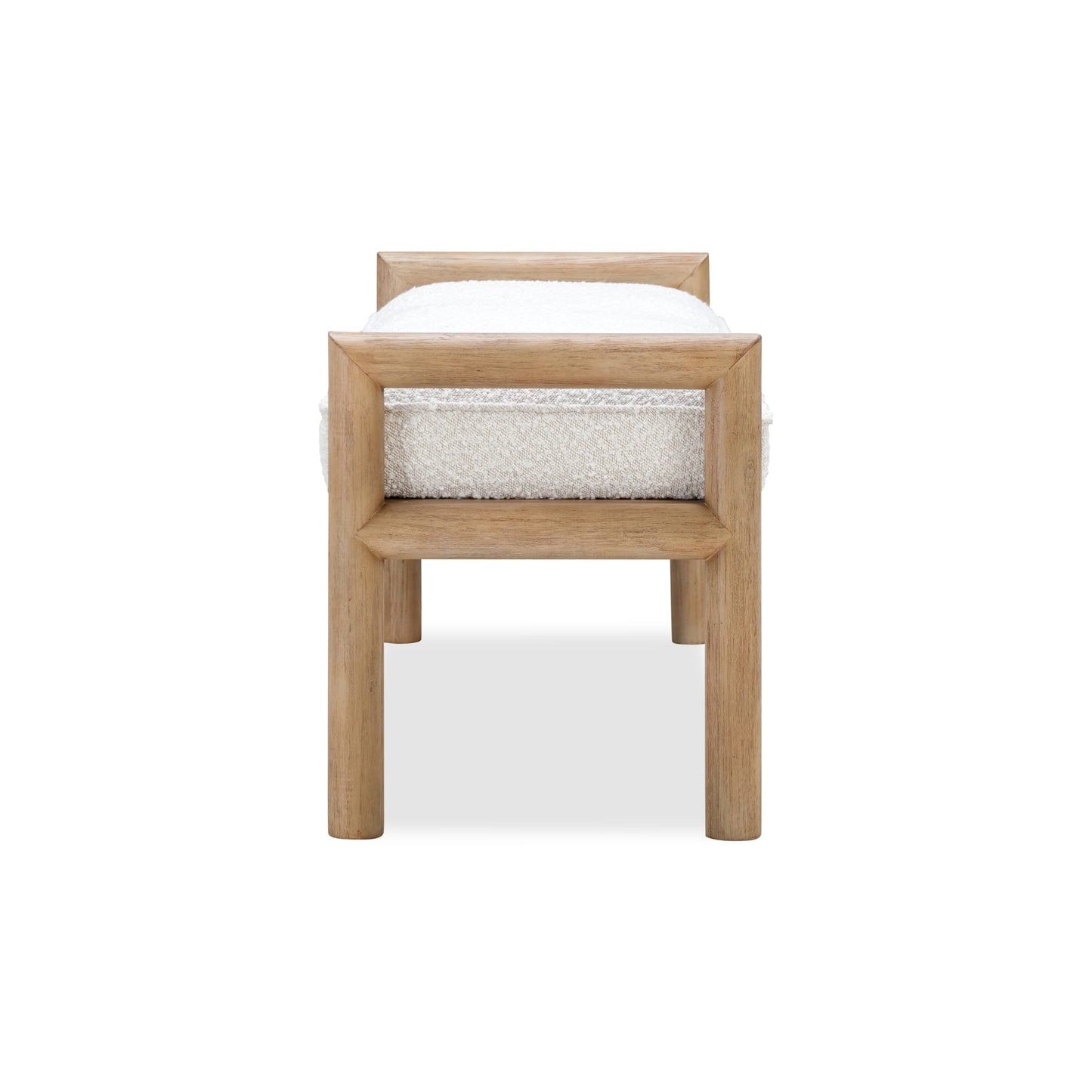 Modus Dorsey Boucle Upholstered Wooden Bench in Granola and Ricotta