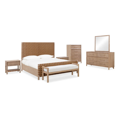 Modus Dorsey One Drawer USB-charging Nightstand in Granola