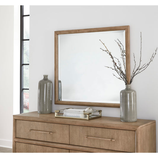 Modus Dorsey Solid Wood and Glass Mirror in Granola