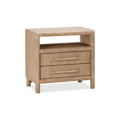 Modus Dorsey Two Drawer USB-charging Nightstand in Granola