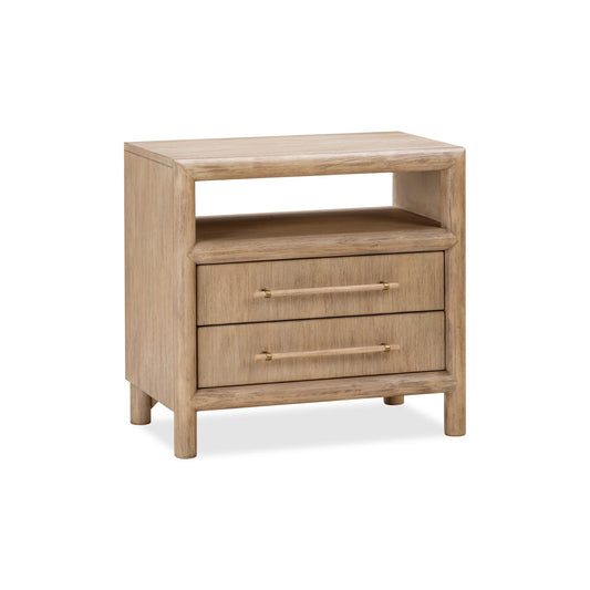 Modus Dorsey Two Drawer USB-charging Nightstand in Granola