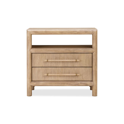Modus Dorsey Two Drawer USB-charging Nightstand in Granola