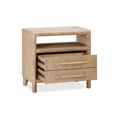 Modus Dorsey Two Drawer USB-charging Nightstand in Granola