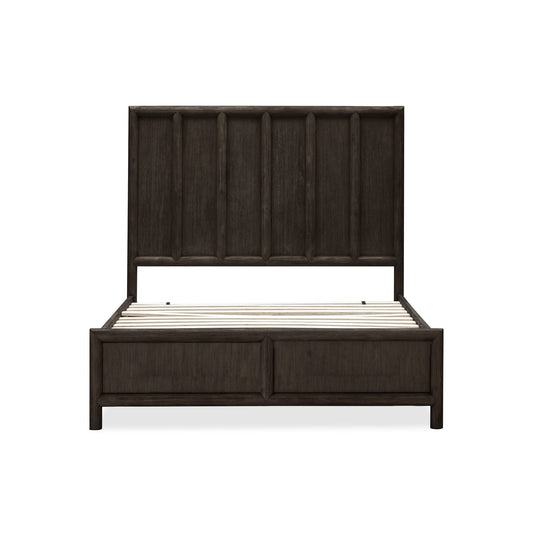 Modus Dorsey Wooden Panel Bed in Basalt Grey