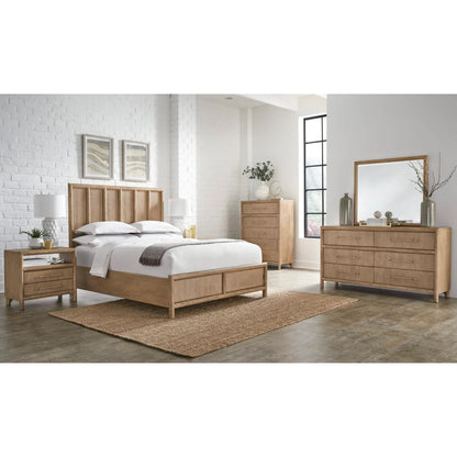 Modus Dorsey Wooden Panel Bed in Granola
