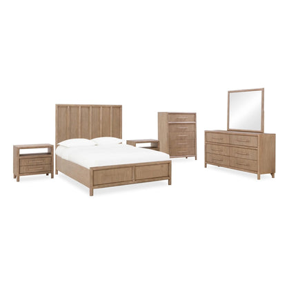 Modus Dorsey Wooden Panel Bed in Granola