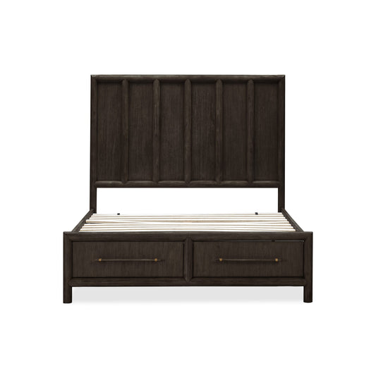 Modus Dorsey Wooden Two Drawer Storage Bed in Basalt Grey