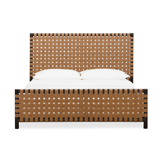 Modus Dorsey Woven Panel Bed in Basalt Grey and Ginger