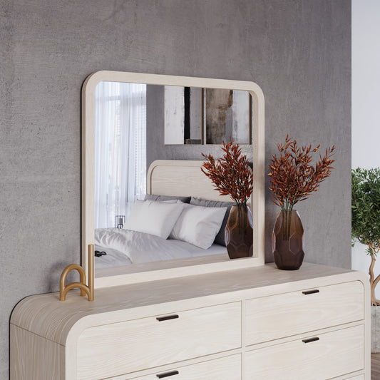 Modus Drake Beveled Glass Wall or Dresser Mirror in Sugar