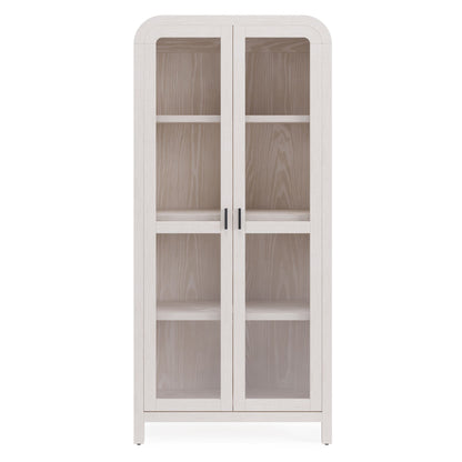 Modus Drake Glass Door Wooden Bookcase in Sugar