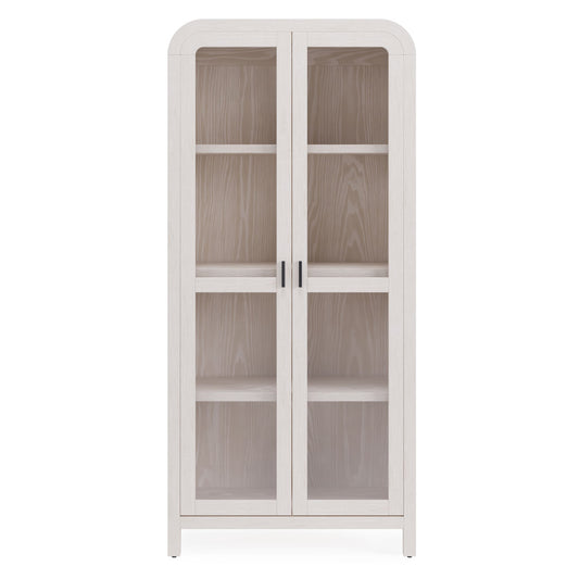 Modus Drake Glass Door Wooden Bookcase in Sugar