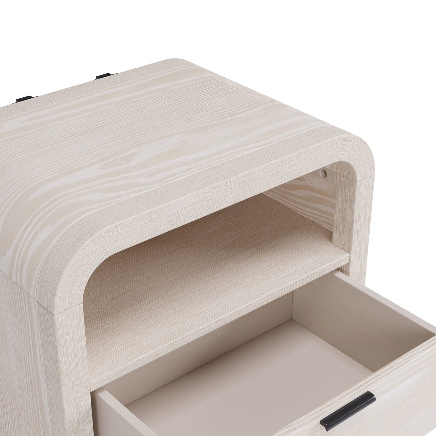 Modus Drake One Drawer One Shelf USB-Charging Nightstand in Sugar