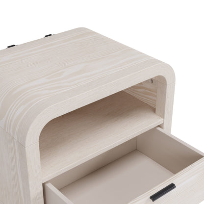 Modus Drake One Drawer One Shelf USB-Charging Nightstand in Sugar