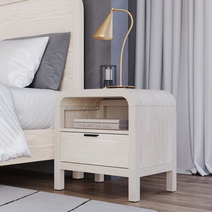Modus Drake One Drawer One Shelf USB-Charging Nightstand in Sugar