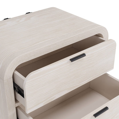 Modus Drake Two Drawer USB-Charging Nightstand in Sugar