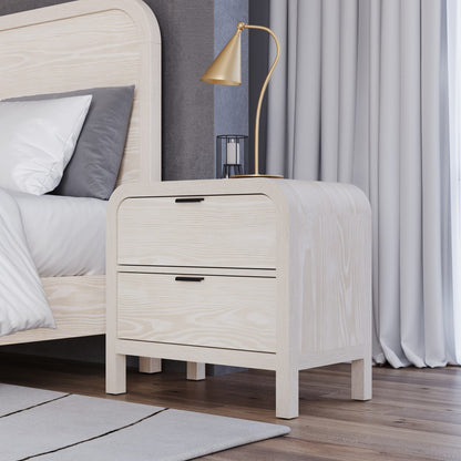 Modus Drake Two Drawer USB-Charging Nightstand in Sugar