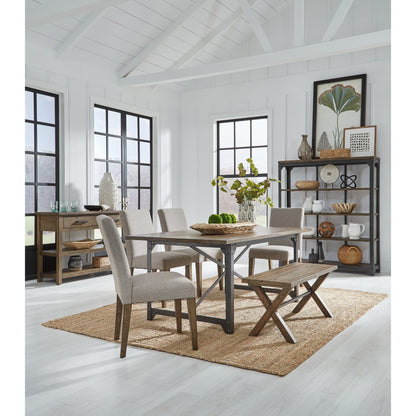 Modus Dubois Reclaimed Wood and Metal Dining Bench in Rodeo Brown and Black