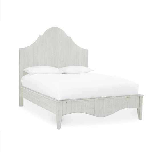 Modus Ella Solid Wood Scroll Bed in White Wash