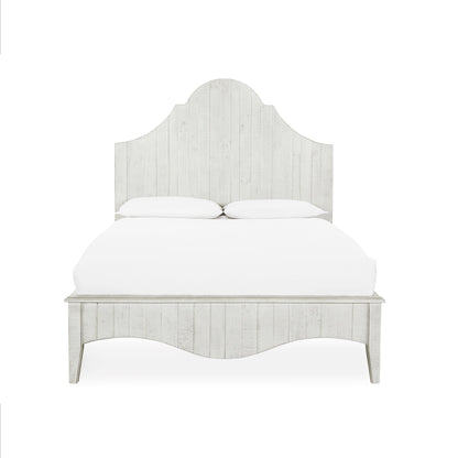 Modus Ella Solid Wood Scroll Bed in White Wash