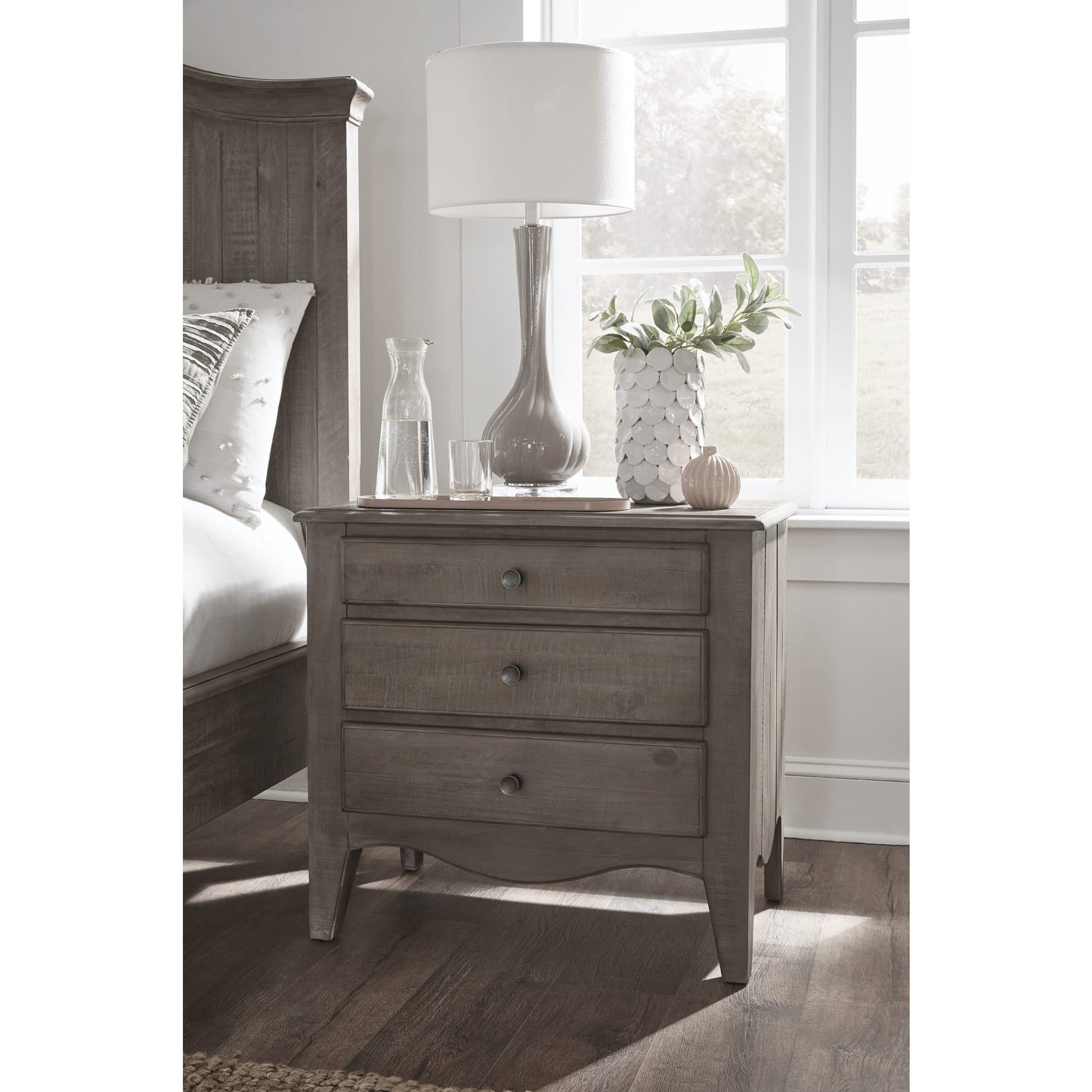 Modus Ella Three-Drawer Nightstand in Camel