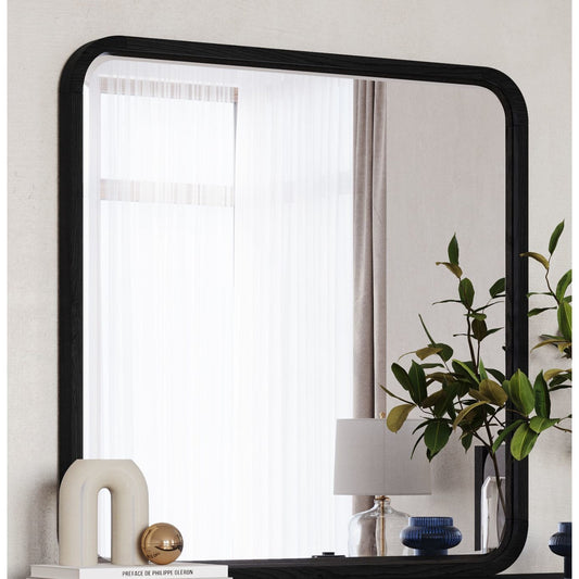 Modus Elora Beveled Glass Mirror in Jet Black Ash