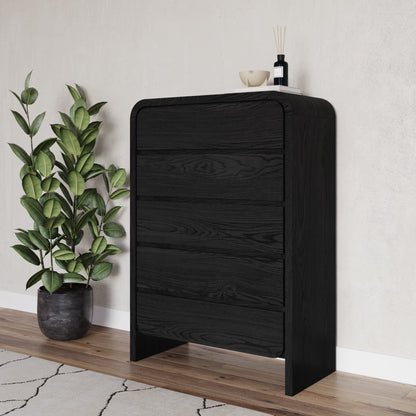 Modus Modus Modus Elora Five Drawer Chest in Jet Black Ash