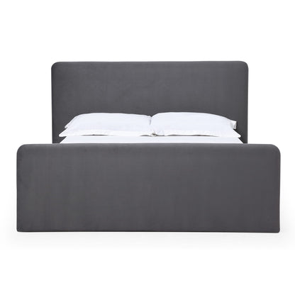 Modus Elora Fully Upholstered Platform Bed in Charcoal Velvet