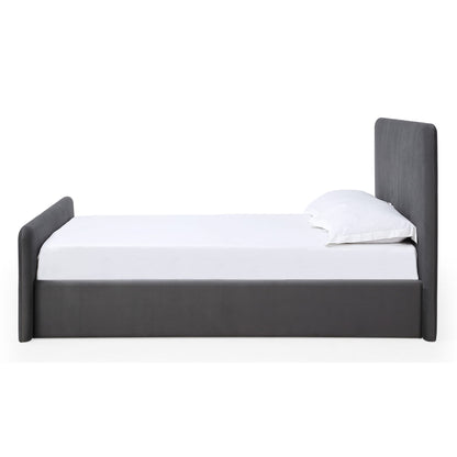 Modus Elora Fully Upholstered Platform Bed in Charcoal Velvet