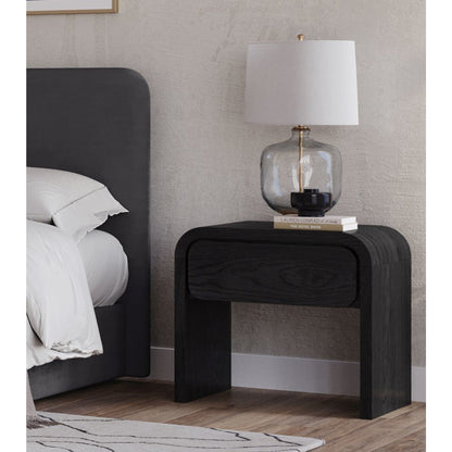 Modus Elora One Drawer Nightstand in Jet Black Ash