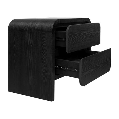 Modus Elora Two Drawer Nightstand in Jet Black Ash