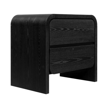 Modus Elora Two Drawer Nightstand in Jet Black Ash
