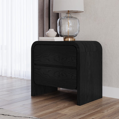 Modus Elora Two Drawer Nightstand in Jet Black Ash