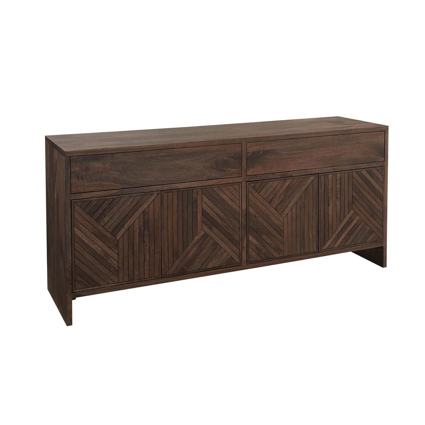 Modus Fevano Four Door Two Drawer Solid Wood Sideboard in Smoked Brown