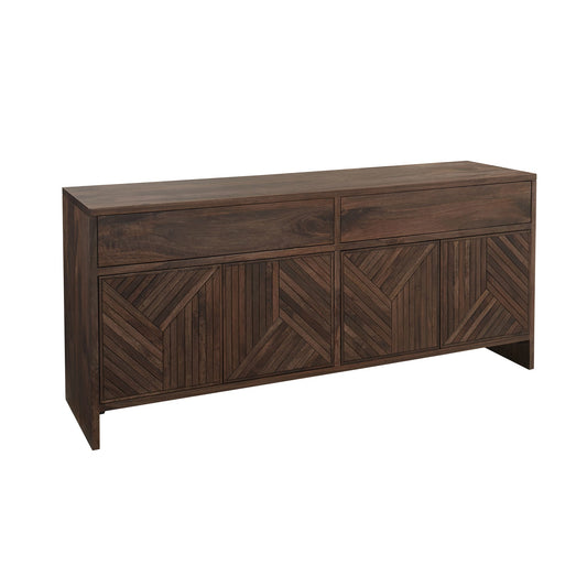 Modus Fevano Four Door Two Drawer Solid Wood Sideboard in Smoked Brown