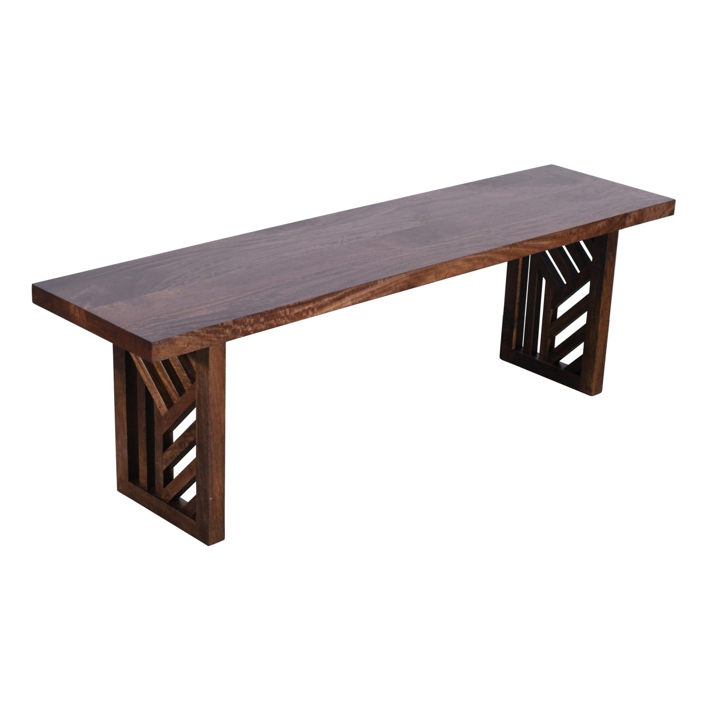 Modus Fevano Solid Wood Dining Bench in Smoked Brown