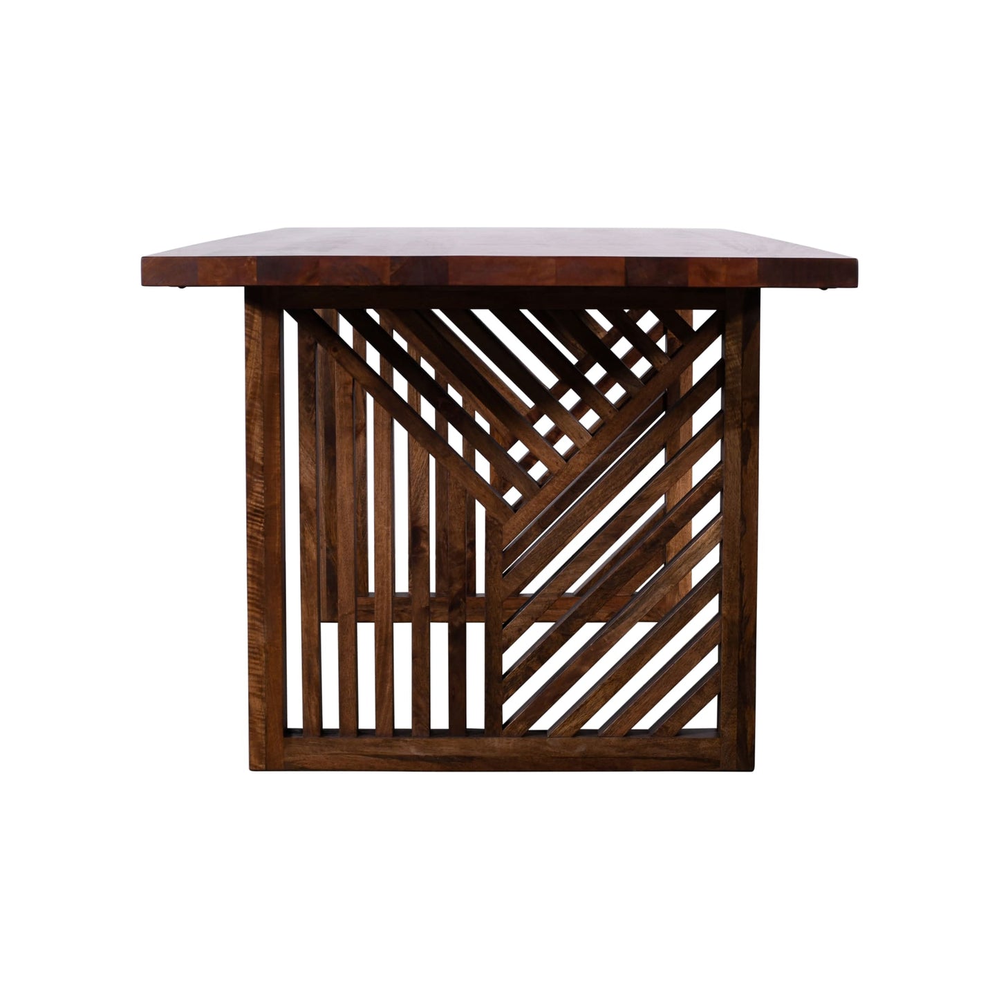 Modus Fevano Solid Wood Rectangular Dining Table in Smoked Brown
