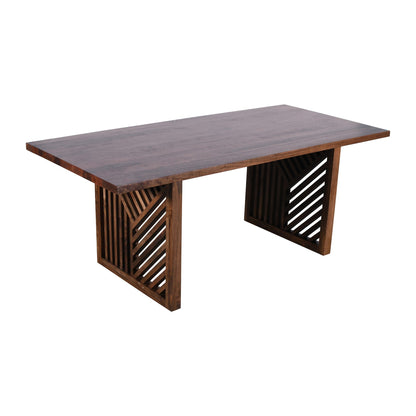 Modus Fevano Solid Wood Rectangular Dining Table in Smoked Brown