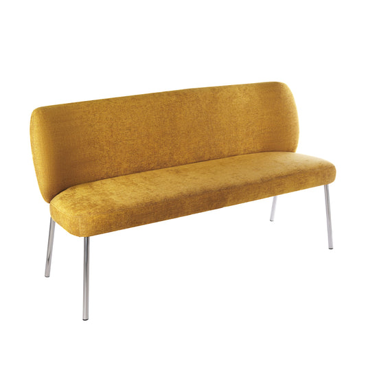 Modus Fomo Chenille-upholstered Stainless Steel Base Settee in Pineapple