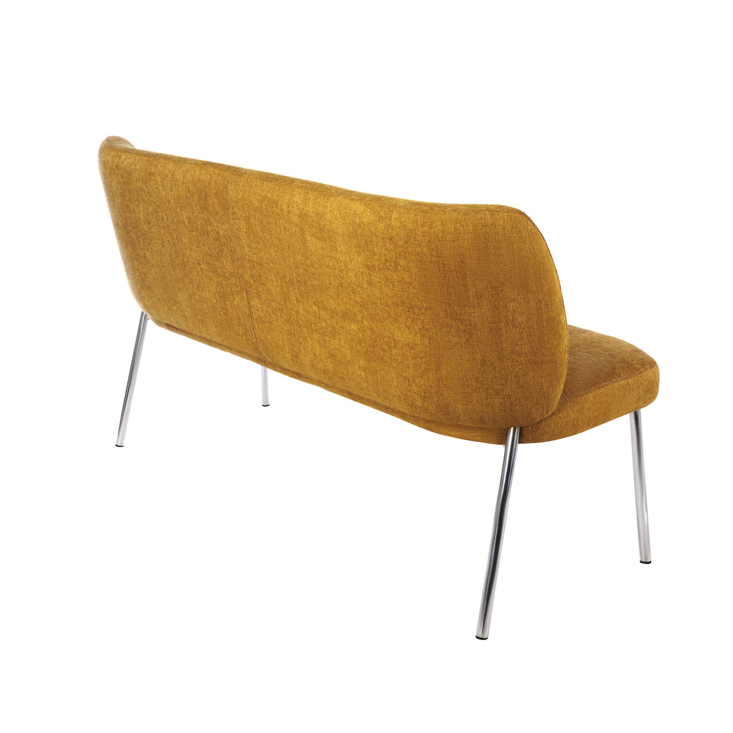 Modus Fomo Chenille-upholstered Stainless Steel Base Settee in Pineapple