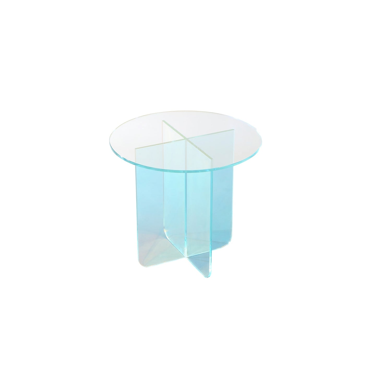 Modus Fomo Large End Table in Iridescent Glass