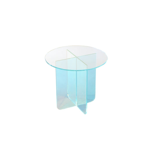 Modus Fomo Large End Table in Iridescent Glass