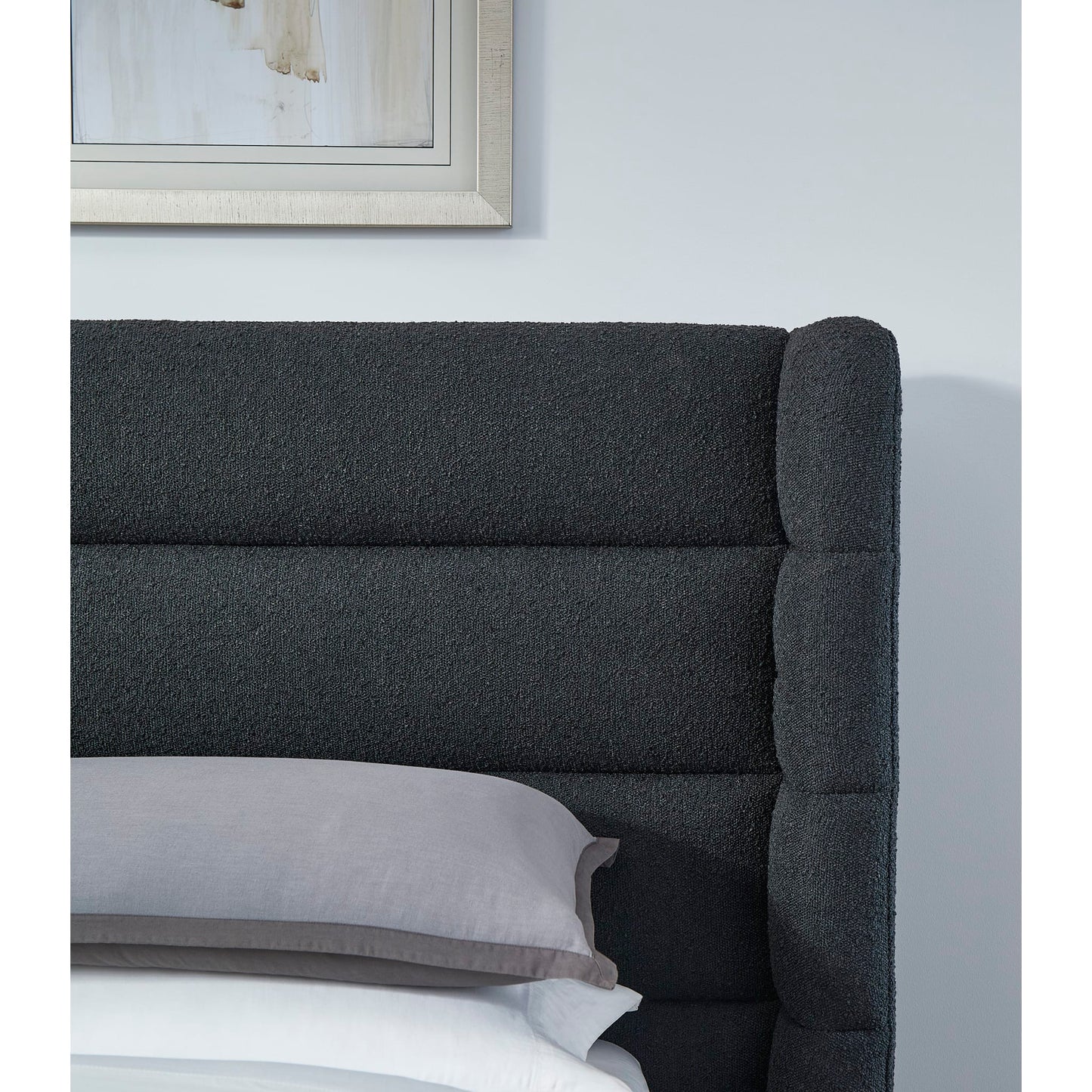 Modus Frank Upholstered Wingback Platform Bed in Ember Boucle