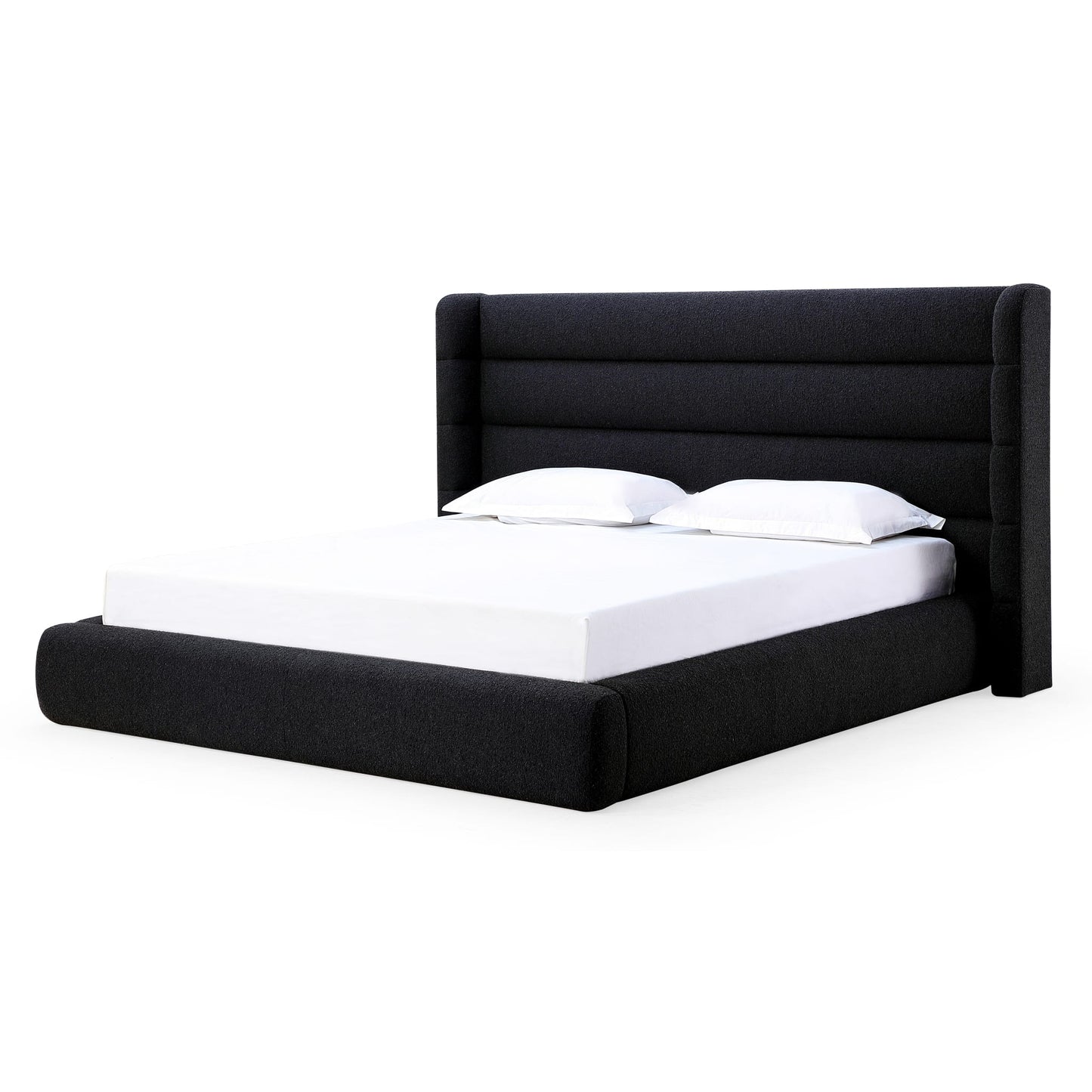 Modus Frank Upholstered Wingback Platform Bed in Ember Boucle