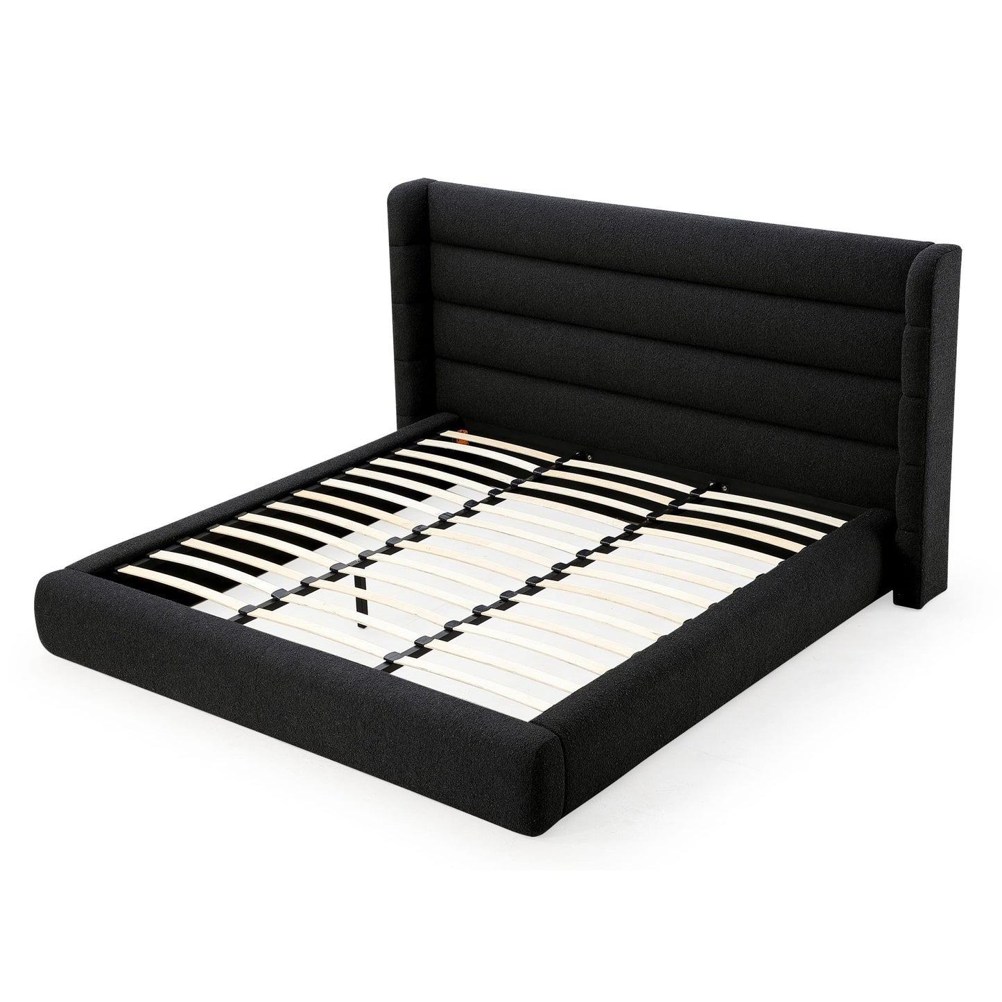 Modus Frank Upholstered Wingback Platform Bed in Ember Boucle