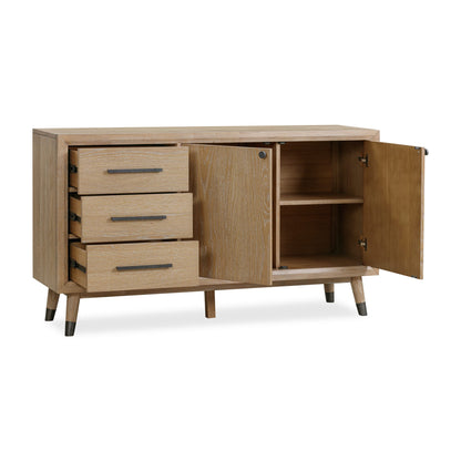 Modus Franklin Three Drawer Two Door White Oak Sideboard in Au Natural