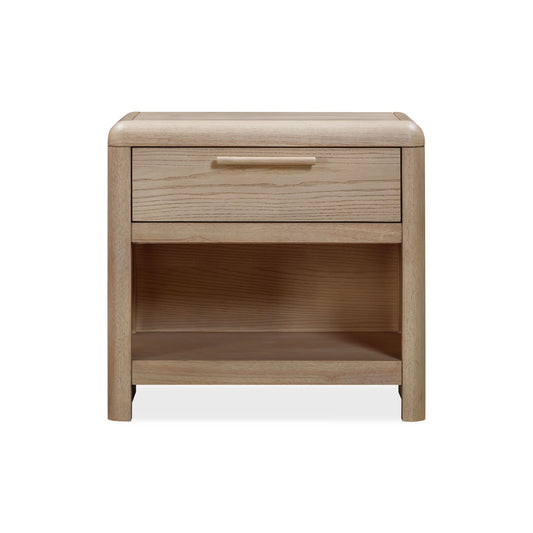 Modus Furano One Drawer One Shelf Ash Wood Nightstand in Ginger