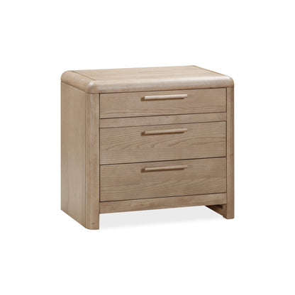 Modus Furano Three Drawer Ash Wood Nightstand in Ginger