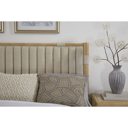 Modus Furano Upholstered Panel Bed in Ginger and Brun Boucle